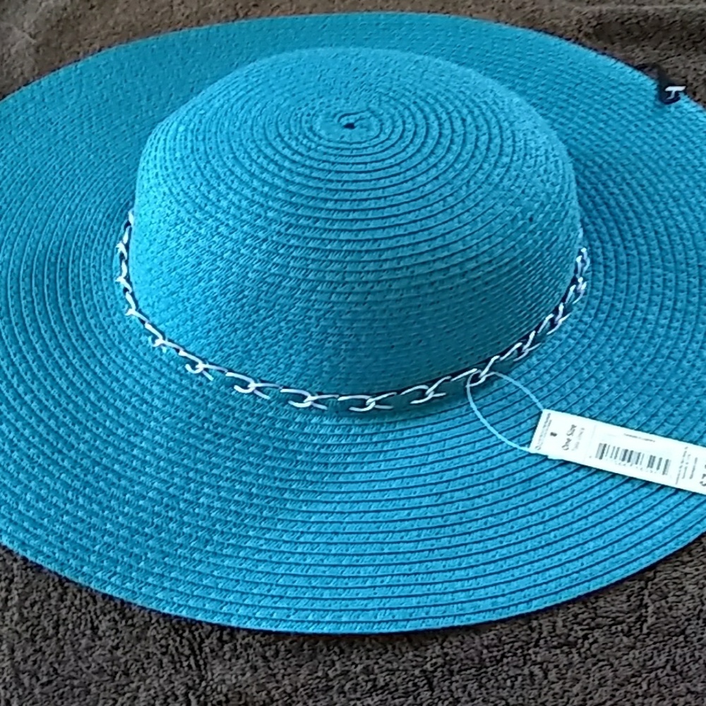 Floppy chain hat teal